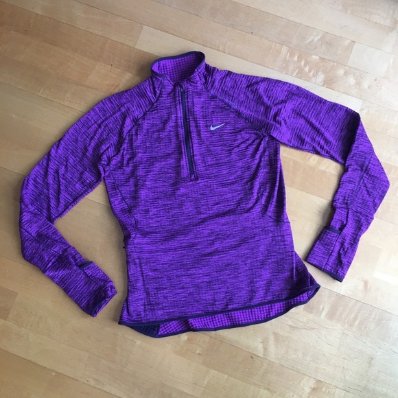 SOLD! Nike Dri-Fit Quarter Zip Pullover, Thumbholes, Purple, Magenta, Black, S - Picture 3 of 17